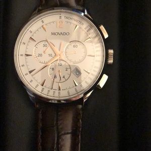 Movado Men’s Circa chronograph leather watch